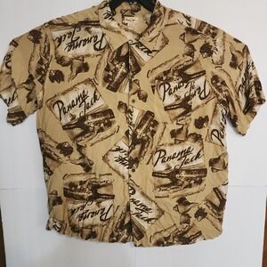 C97‎  Panama Jack Mens 3XL Rayon Hawaiian Shirt Tropical Beach Rum Print